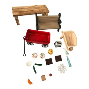 Doll Accessories Lot Mixed Items Furniture, Food, Books, Toaster, Donuts, Etc - Picture 1 of 6