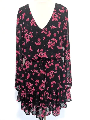 Mini Vestido Freebird Georgia Floral Acampanado Falda en Capas Nuevo con Etiquetas L Aprox. Reino Unido 10 Foto 1 de 4