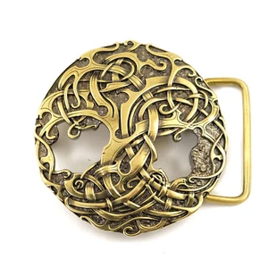 World Tree belt buckle, Old Norse Scandinavian Nordic Celtic Pagan runic Tree  - Picture 1 of 18