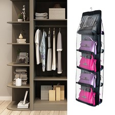 Hanging Handbag Organizer,10 Pocket Shelf Bag Storage Holder Wardrobe&Closets