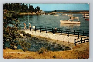 Cape Newagen ME-Maine Newagen Inn Pool Antique Vintage Souvenir Postcard - Bild 1 von 2