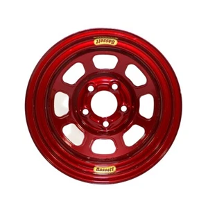 Bassett 58D52IRC Red Chrome Race Wheel 15X8 IMCA 2" Backspace 5x5 D-Hole - Picture 1 of 3