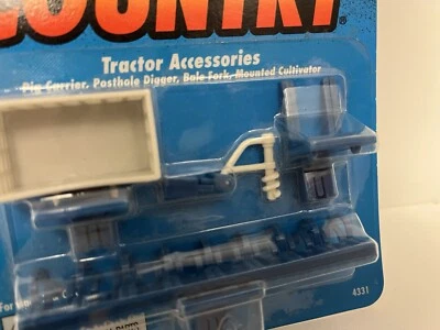 ERTL 1/64 CULTIVATOR CARRY ALL POST HOLE DIGGER FORKS FORD BLUE FOR TRACTOR - Image 1 of 4