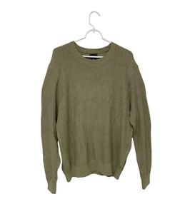 Club Monaco Jacquard Chandails Sweater Mens Size XL Tan Crew Neck Cotton NWT - Picture 1 of 14