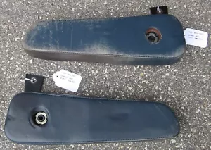 1985 BMW 735i E23 Front Seat Arm Rest Pair (2) Armrest Blue Leather Worn 85 - Picture 1 of 8
