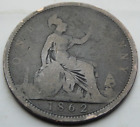 VICTORIAN ONE PENNY COIN 1862 QUEEN VICTORIA  VC539 ;  #-@p=