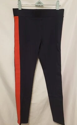 Ann Taylor Leggings XS Navy Black Red Stripe Mid Rise Ankle Length - Image 1 of 4