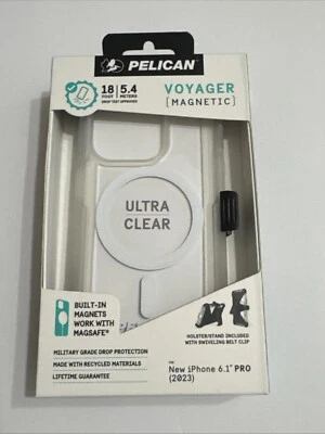 Pelican Voyager Apple iPhone 15 Pro MagSafe Compatible Case w/ Holster - Clear - Image 1 of 4