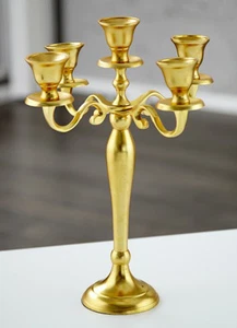 5 Armiger Kerzenleuchter GOLD 40cm Aluminium Kerzenständer Barock Kandelaber Neu - Bild 1 von 7