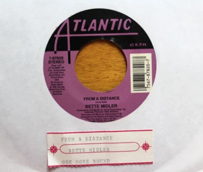 BETTE MIDLER FROM A DISTANCE 45RPM 7" JUKEBOX RECORD + TITLE STRIP VG - Image 1 of 4
