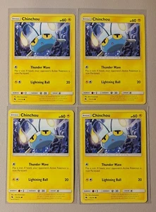 4x Chinchou 73/214 Pokemon card SM Lost Thunder common NM - Picture 1 of 1