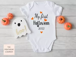 My First 1st Halloween Baby Grow Bodysuit Babygrow - Vest Top Gift Sleepsuit - Picture 1 of 2