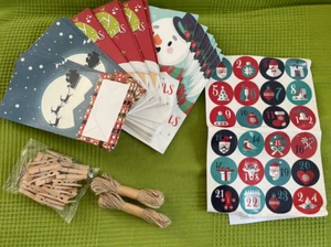 Adventskalender zum Befüllen Kinder, 24 Geschenktüten Weihnachten, Adventskalend - Bild 1 von 5