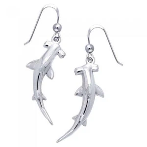 925 Real Silver Earrings Hammerhaie Ladies Taucherschmuck Jewelry - Picture 1 of 2