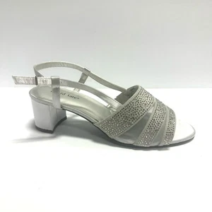 David Tate Womens Spicy Sandal Silver Size 9WW - Picture 1 of 6
