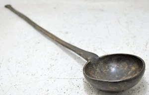 Antique Brass Kitchenware Long Spoon Original Old Hand Crafted - Picture 1 of 8
