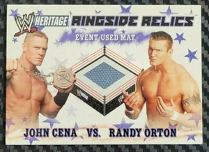 2007 TOPPS WWE HERITAGE - JOHN CENA VS. RANDY ORTON - RINGSIDE RELICS EU MAT - Picture 1 of 2