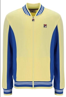 Fila Vintage Borg Wimbledon Settanta Sudadera De Tenis (Amarillo/Azul RRP £80 - Imagen 1 de 4