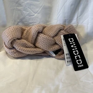 WOMEN'S PINK BRAIDED WINTER HEADBAND - DIVIDED H&M - Picture 1 of 3