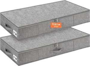 Low Profile under Bed Storage, 5 Inches High Underbed Storage Containers with... - Picture 1 of 1