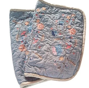 Vintage Embroidered Quilted Pillow Shams - 100% COTTON Standard - a Pair - Picture 1 of 8
