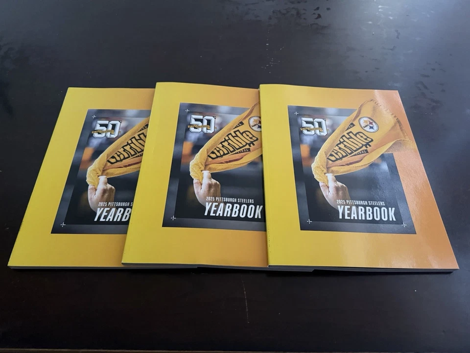 Pittsburgh Steelers 2025 Anuario 50 Aniversario de la Terrible Toalla Lote (3) Foto 1 de 1