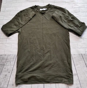 Topman Mens Medium Long sleeve T-shirt Navy Green - Picture 1 of 2