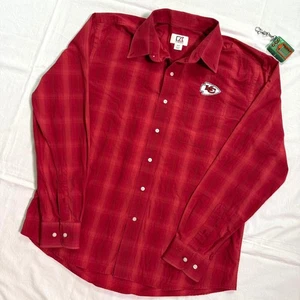 Kansas City Chiefs Cutter & Buck Plaid Dress Shirt - Medium - NFL Football - Picture 1 of 5