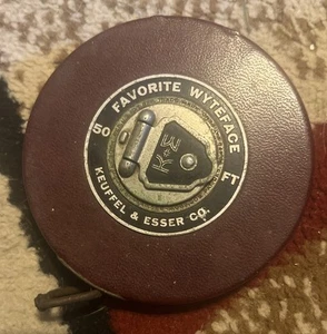 Vintage K&E Keuffel & Esser 50’ Favorite Wyteface Steel Surveyors Maßband - Bild 1 von 5