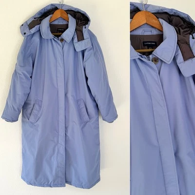 Lands End Womans 1X Light Blue Full Length Down Parka Coat  - Image 1 of 4
