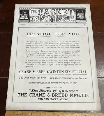 THE CASKET, May 1918, Full Magazine, Education Funeral Embalmers,Sanitarians, - Image 1 of 4