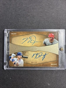 2019 Topps Tier One Baseball KRIS BRYANT MIKE TROUT Certified Dual Auto #8/10 - Picture 1 of 2
