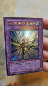 Yugioh Gaia the Dragon Champion LOB-125 Secret Rare Misprint Gold Ultra Name NM - Picture 1 of 11