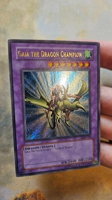 Yugioh Gaia the Dragon Champion LOB-125 Secret Rare Misprint Gold Ultra Name NM - Image 1 of 4