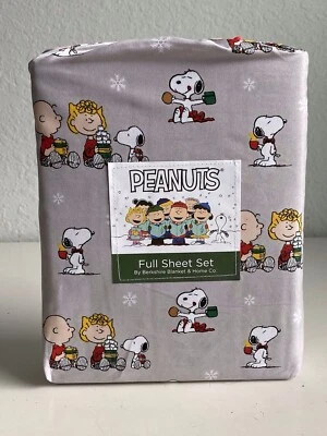 Peanuts Snoopy Woodstock FULL SIZE Sheet Set Sally Charlie Brown Christmas NEW - Image 1 of 4
