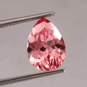 Natural Flawless Ceylon Padparadscha Sapphire Loose Pear Cut Gemstone 14x10 MM - Picture 1 of 8