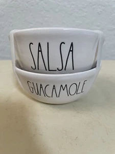 Rae Dunn Set Of 2 Bowls “SALSA / GUACAMOLE” New - Picture 1 of 3