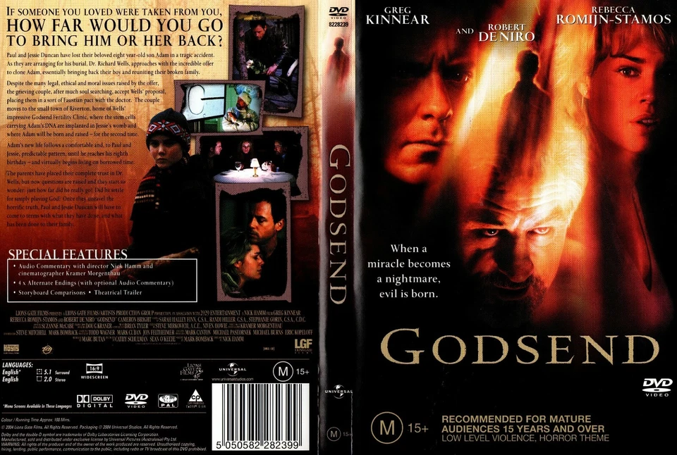 GODSEND - Robert De Niro & Greg Kinnear - DVD - NEW - Never played - R 4 PAL - image 1 of 1