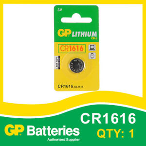 GP Lithium Button Battery CR1616 (DL1616) card of 1 [WATCH & CALCULATOR + OTHER]