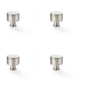 4er-Pack Rund Gehämmerter Türknauf Satin Nickel 30 mm Durchmesser Schrank Zuggriff - Bild 1 von 2