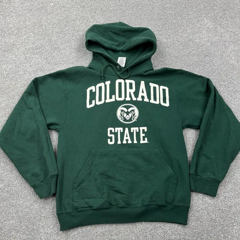Colorado State Rams Hoodie Men Small Green Hooded Sweatshirt Sweater University Cover