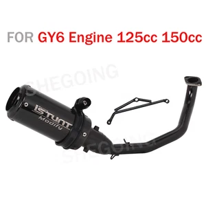 Motorcycle Exhaust System Muffler For GY6 Engine 125cc 150cc Scooter Moped ATV - Picture 1 of 5