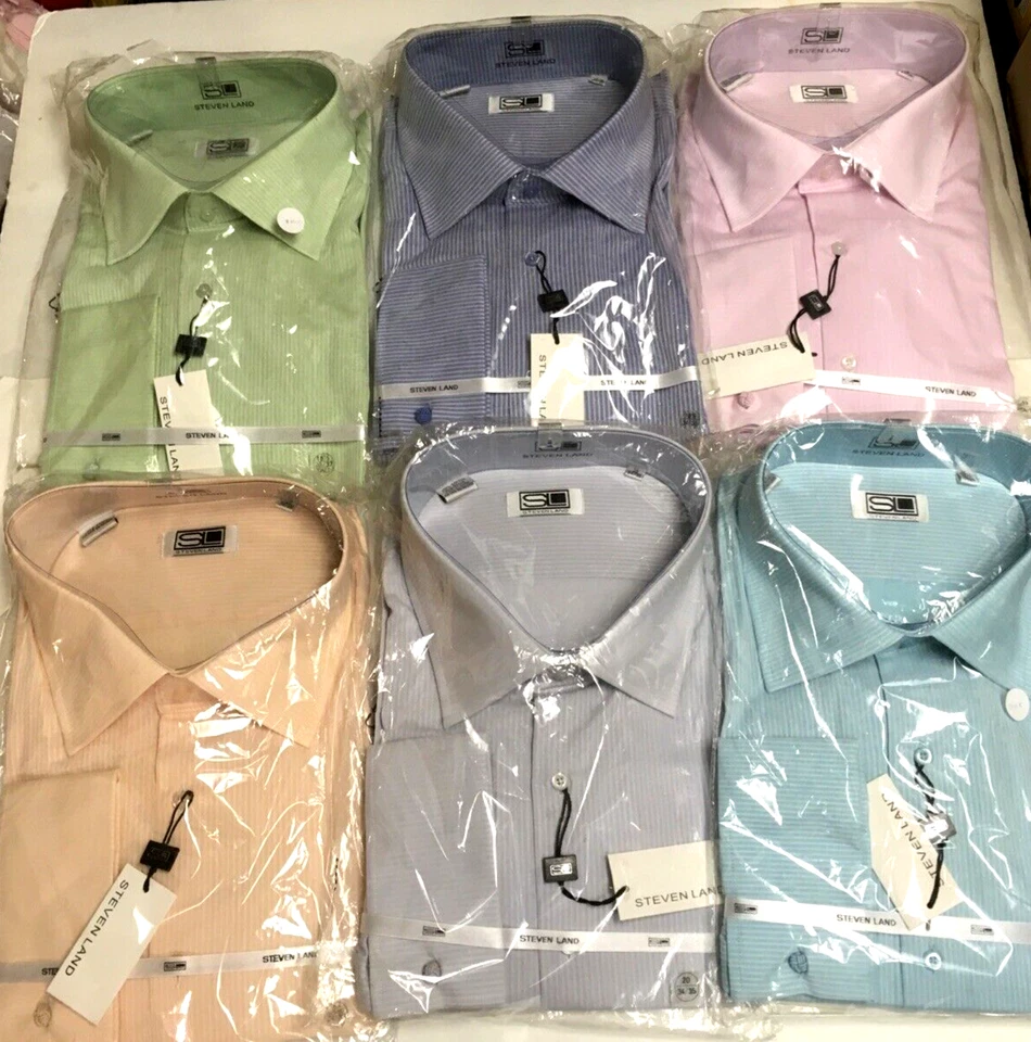 Steven Land Shirt Men Button Up Dress Shirt W/ French Cuffs Assorted size colors - Image 1 of 4