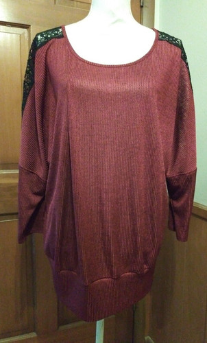 Camicia Alyx taglia 2X manica lunga lucida borgogna e nera A64