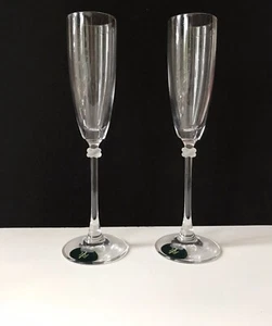 NEW Ralph Lauren Vows Crystal Toasting Flutes Wedding Champagne Glasses - Picture 1 of 5