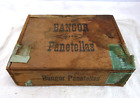 Bangor Panetellas Wood 50 Cigar Box 7" X 5.5" Factory # 154 Maine Old Union Made