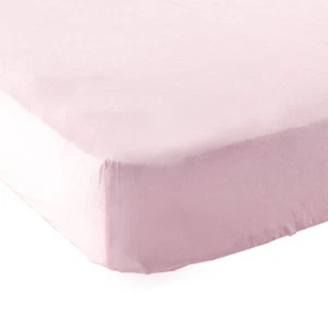 Luvable Friends Baby Girl Fitted Crib Sheet, Pink Solid, One Size - Picture 1 of 1