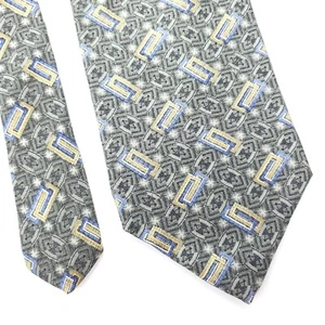 Henry Grethel Green Abstract Silk Tie Short Print - Picture 1 of 6