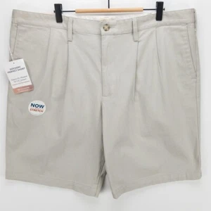 Dockers Perfect Short Men's 40x10.5 Pleated Front Cream Stretch 100% Cotton - Picture 1 of 13