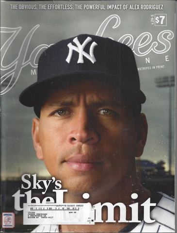 Arod 2008 Yankees Magazine July, 2008 with Team Poster Included Cover
